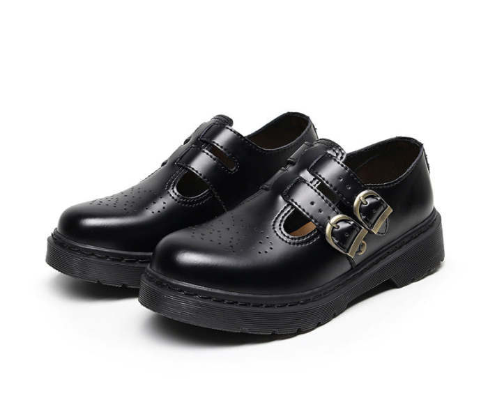 T-STRAP ALL BLACK MARY JANE LEATHER SHOES