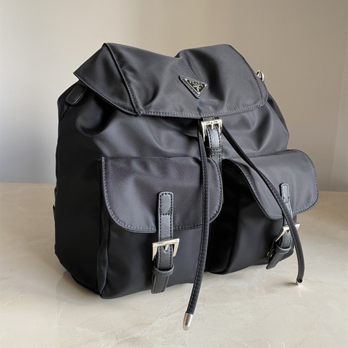 HML# High Quality Nylon and Leather Backpack 30*32*15CM