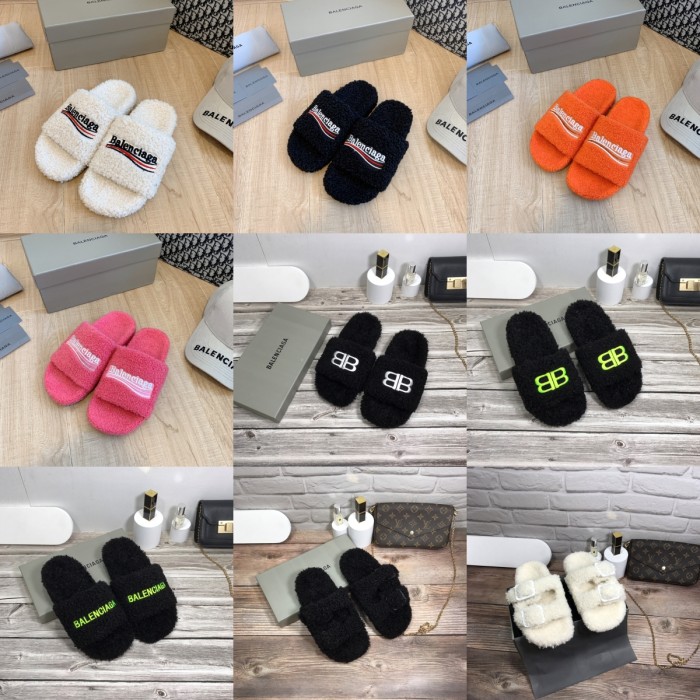 YM# Fluffy Slippers Plush Slippers