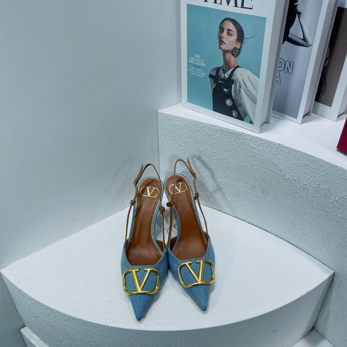 LK# High Quality Womens Denim Sandals High Heel