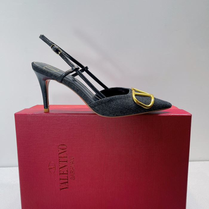 LK# High Quality Womens Denim Sandals High Heel
