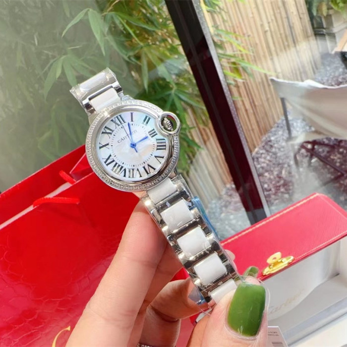 Womens Watch Ceramic + Stainless Steel Watchband 33MM With Box