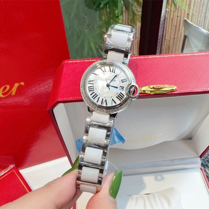 Womens Watch Ceramic + Stainless Steel Watchband 33MM With Box
