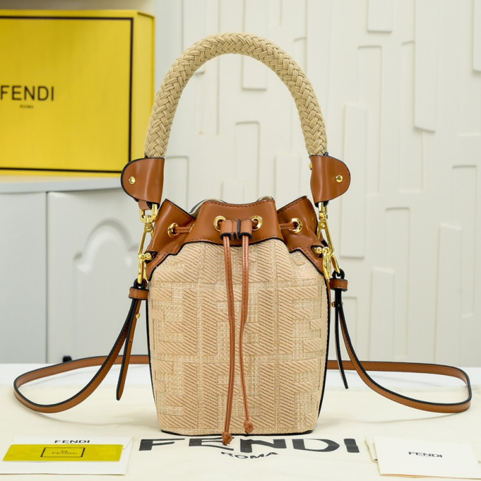 HML# Womens Straw Bucket Bag 12x18x10CM