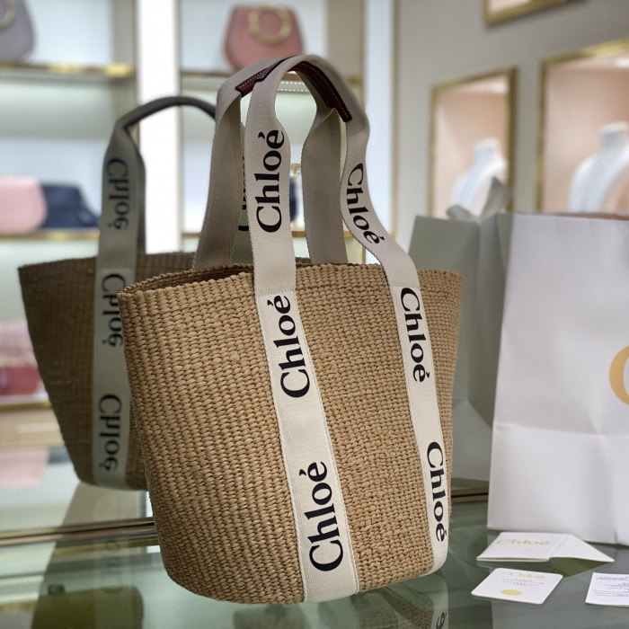 HML# High Quality Womens Bucket Bag Straw Bag 28*48*28CM