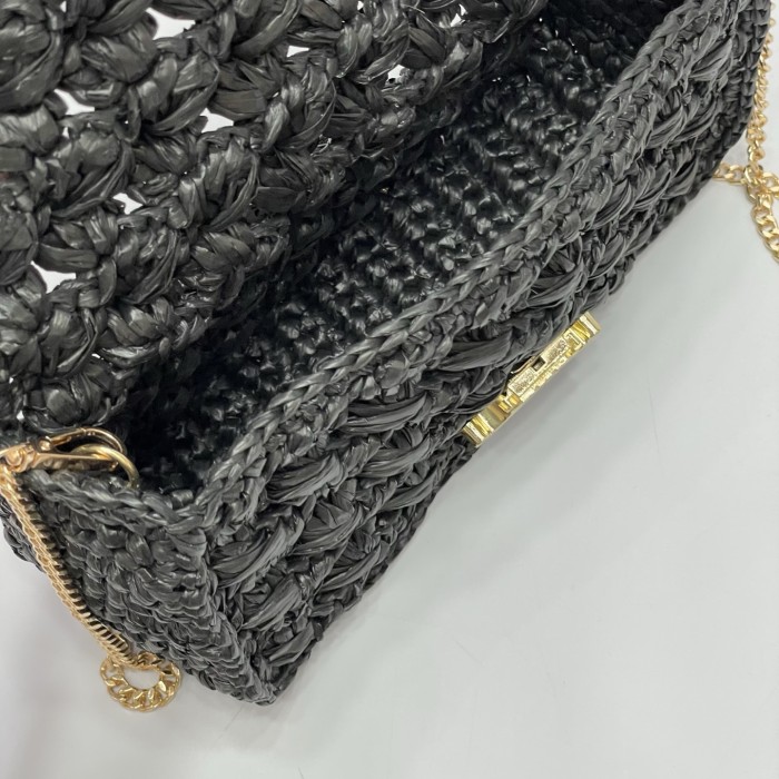 HML# High Quality Womens Triomphe Messenger Bag Straw Bag 21x11x4cmCM