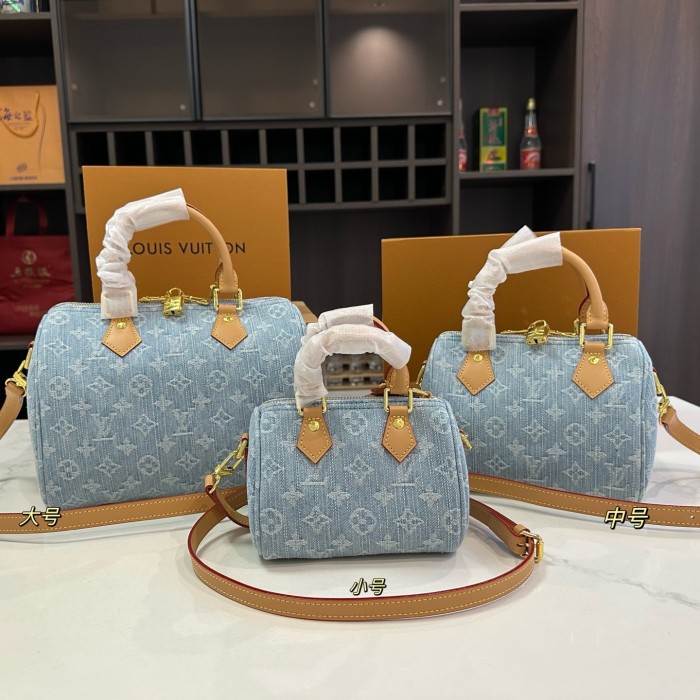 MZ# High Quality Womens Denim Speedy Bag S M L