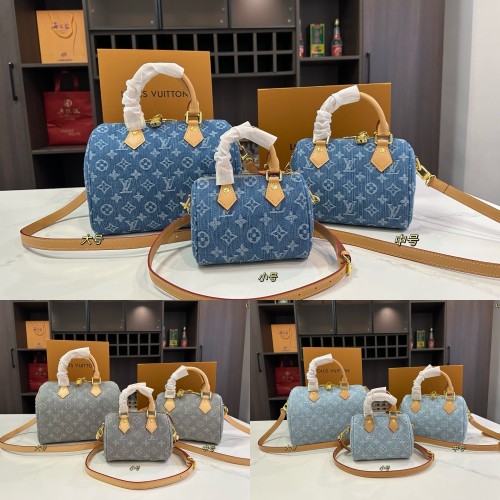 MZ# High Quality Womens Denim Speedy Bag S M L