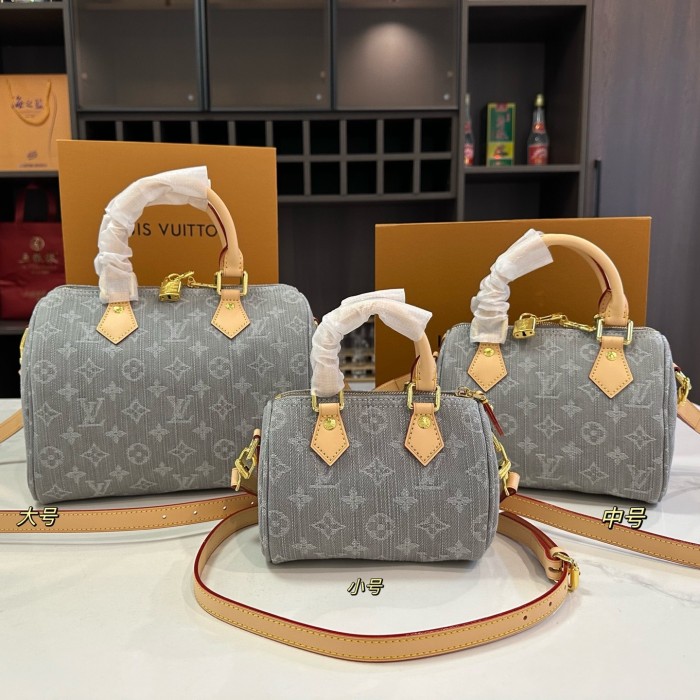MZ# High Quality Womens Denim Speedy Bag S M L