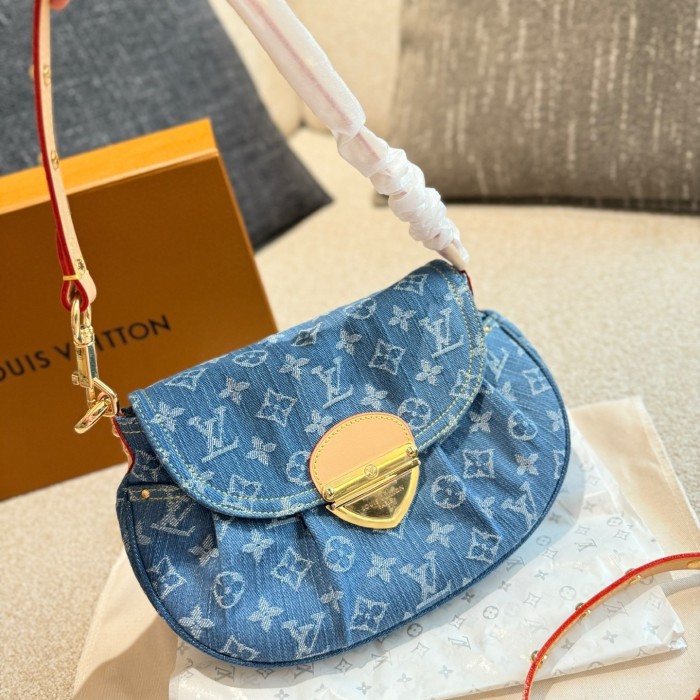 MZ# High Quality Womens Denim Messenger Bag 23cm