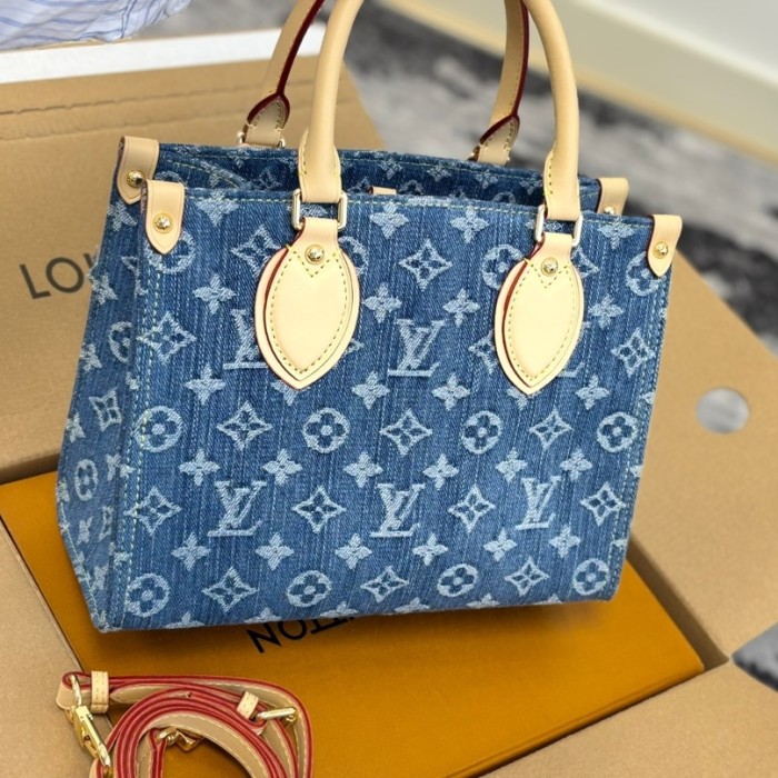 MZ# High Quality Womens Denim Onthego Bag 25CM