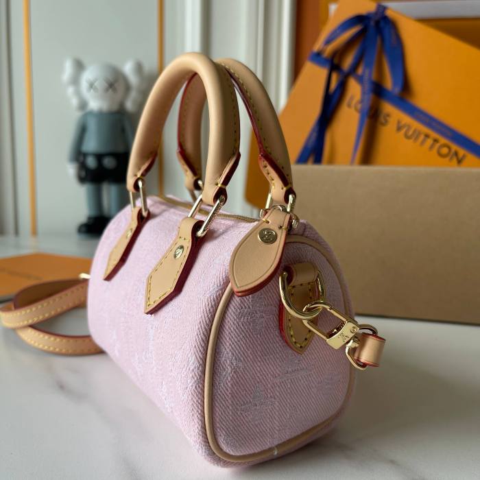 AA#  Womens Nano Speedy Mini Denim Bag 16x10x7.5CM