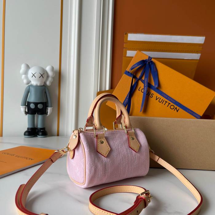 AA#  Womens Nano Speedy Mini Denim Bag 16x10x7.5CM
