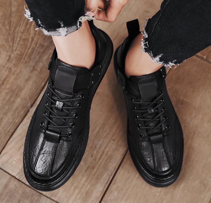 Casual shoes men 2021 new trend Leather Men's shoes autumn versatile leather shoes men's sports shoes men