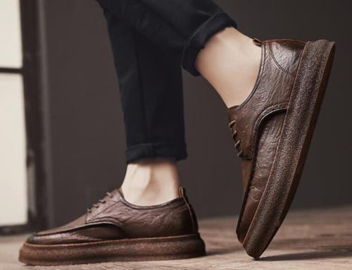 Men's shoes fall versatile Retro Leather shoes men's waterproof soft sole men's casual shoes British style work shoes men's shoes