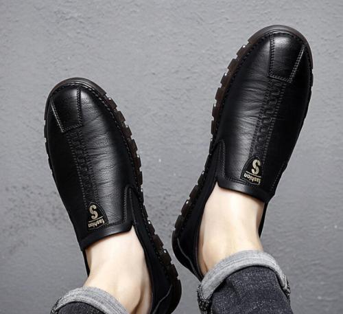 Men's leather shoes autumn new soft bottom pea shoes men's business British casual shoes men's shoes