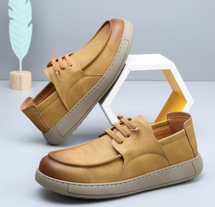 soft leather casual man shoes brown free shipping  drop shipping  for resell