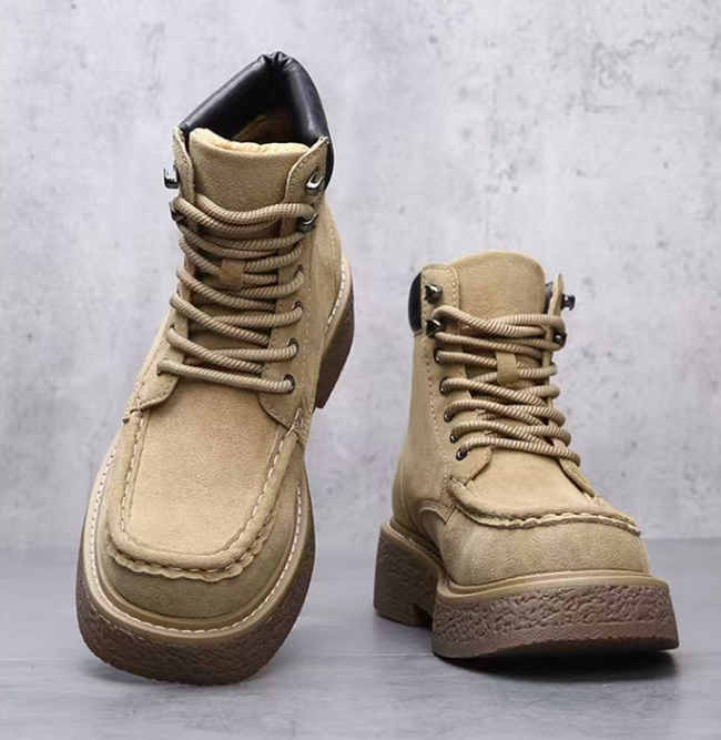 camel  color Man  boots in leather shoes free shipping  drop shipping  for resell
