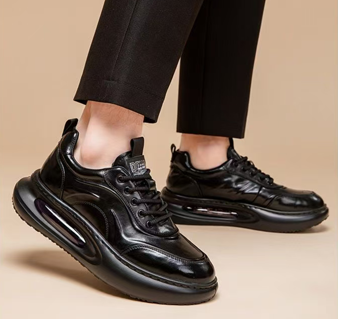 man air cushion  in real leather shoes   free shipping drop shipping  for resell