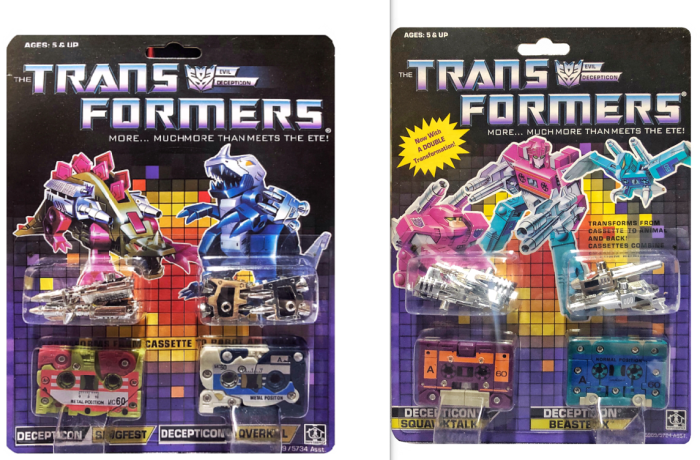 TRANSFORMERS G1 Reissue cassettes Squawktalk Beastbox & Slugfest Overkill sets