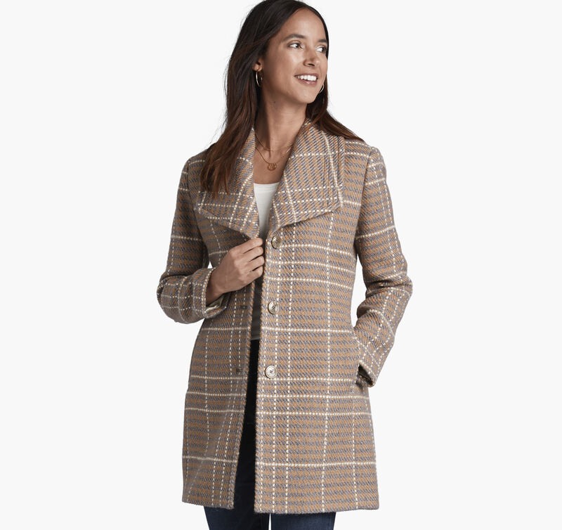 textured plaid coat