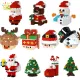 HUIQIBAO MIni Merry Christmas Theme Santa Claus Elk Building Blocks City DIY Socks Gift Bricks MOC Toys For Children Present