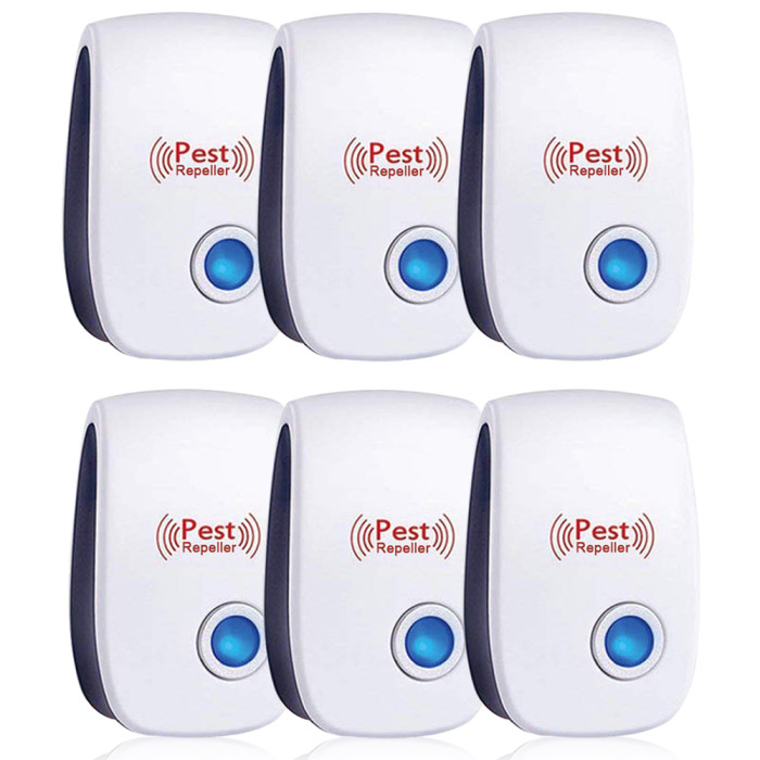 6 Pack Ultrasonic Pest Repeller, Mice Repellent Plug in Ultrasonic Insect Repellent Electronic Indoor Pest Control for Bugs Roaches Insects Spiders Mice Mosquitoes Flies, Ants Repellent for Home