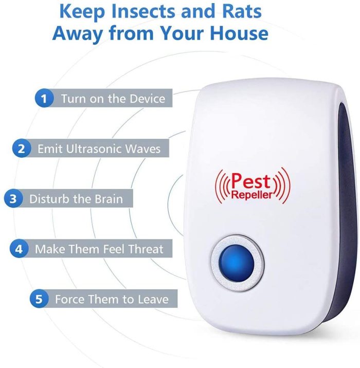 6 Pack Ultrasonic Pest Repeller, Mice Repellent Plug in Ultrasonic Insect Repellent Electronic Indoor Pest Control for Bugs Roaches Insects Spiders Mice Mosquitoes Flies, Ants Repellent for Home