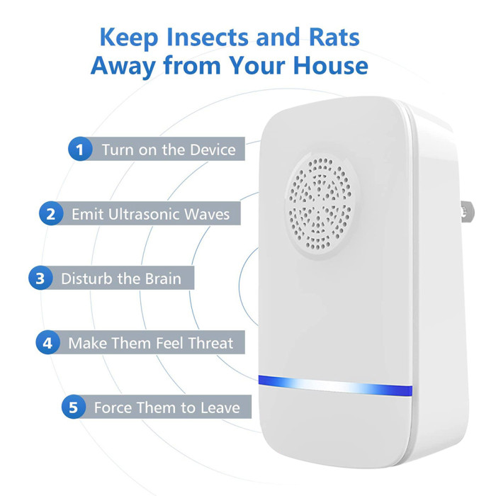 (6 Pack) Ultrasonic Pest Repeller, Plug in Indoor Pest Control, Pest Repellent for Mouse, Insect, Roach, Spider, Rodent, Mosquito Repellent for House Hotel Office Garage Warehouse