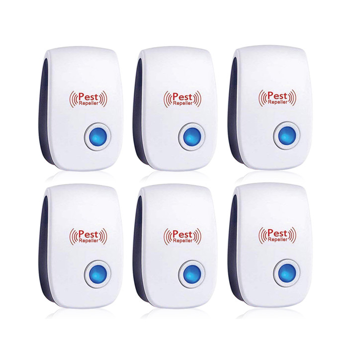 (6 Pack) Ultrasonic Pest Repeller, Electronic Plug in Sonic Repellent pest Control for Insects Roaches Ant Mice Bugs Mouse Rodents Mosquitoes Spiders, Home, Office, Warehouse, Hotel