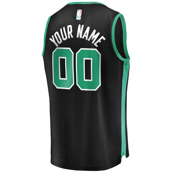 Boston Celtics Fanatics Branded Youth Fast Break Replica Custom Jersey Black - Statement Edition