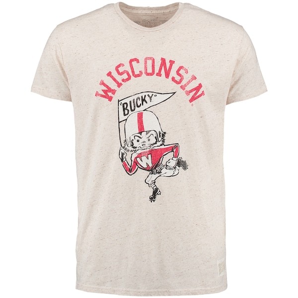 Wisconsin Badgers Original Retro Brand Vintage Tri-Blend T-Shirt - Natural