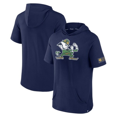 Notre Dame Fighting Irish Fanatics Branded Approach Run Pullover Short Sleeve Hoodie - Navy