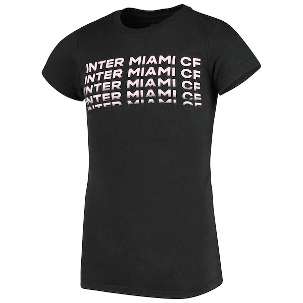Inter Miami CF Girls Youth Wordmark Fade T-Shirt - Black