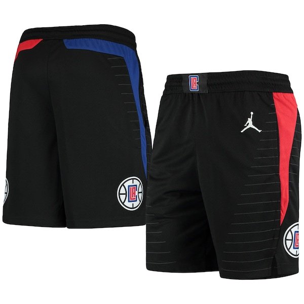 LA Clippers Jordan Brand Black/Red 2020/21 Association Edition Performance Swingman Shorts