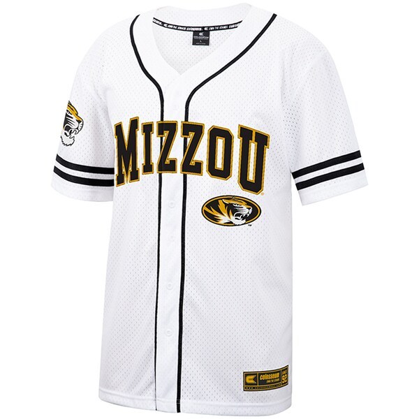 Missouri Tigers Colosseum Free Spirited Baseball Jersey - White/Black