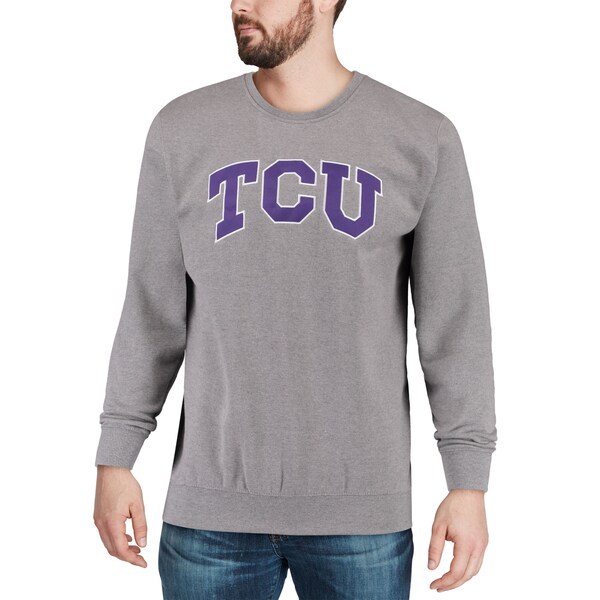 TCU Horned Frogs Colosseum Arch & Logo Crew Neck Sweatshirt - Heather Gray