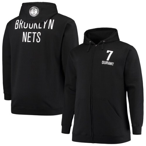 Kevin Durant Brooklyn Nets Fanatics Branded Big & Tall Player Name & Number Full-Zip Hoodie Jacket - Black