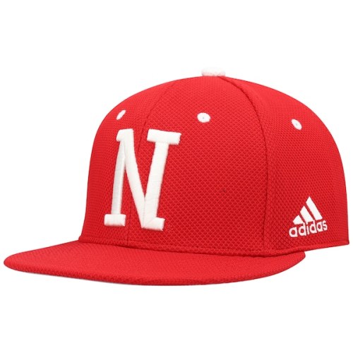 Nebraska Huskers adidas On-Field Team Baseball Fitted Hat - Scarlet