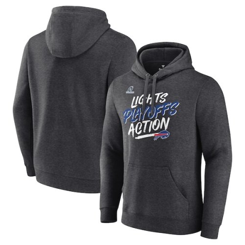 Buffalo Bills Fanatics Branded 2021 NFL Playoffs Bound Lights Action Pullover Hoodie - Heathered Charcoal