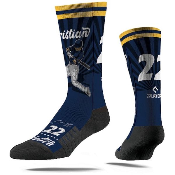 Christian Yelich Milwaukee Brewers Strideline Premium Retro Full Sub Crew Socks