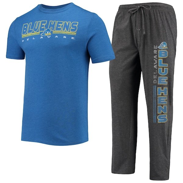 Delaware Fightin' Blue Hens Concepts Sport Meter T-Shirt & Pants Sleep Set - Heathered Charcoal/Royal