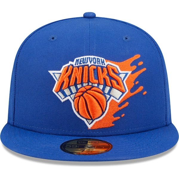 New York Knicks New Era Splatter 59FIFTY Fitted Hat - Blue