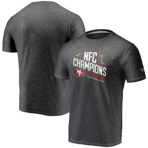 San Francisco 49ers NFL Pro Line by Fanatics Branded 2019 NFC Champions Trophy Collection Locker Room T-Shirt - Heather Charcoal