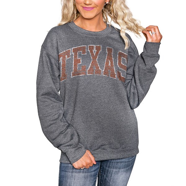 Texas Longhorns Women's Kickoff Perfect Pullover Sweatshirt - Charcoal