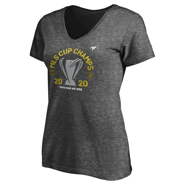 Columbus Crew Fanatics Branded Women's 2020 MLS Cup Champions Locker Room V-Neck T-Shirt - Charcoal