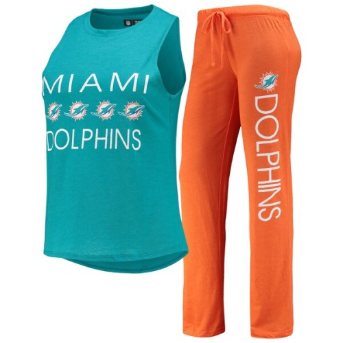 Miami Dolphins Concepts Sport Women's Muscle Tank Top & Pants Sleep Set - Orange/Aqua