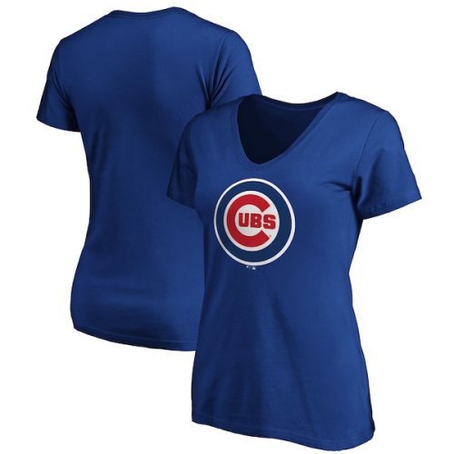 Chicago Cubs Fanatics Branded Women's Core Official Logo V-Neck T-Shirt - Royal