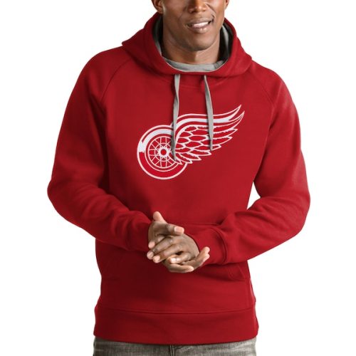 Detroit Red Wings Antigua Logo Victory Pullover Hoodie - Red