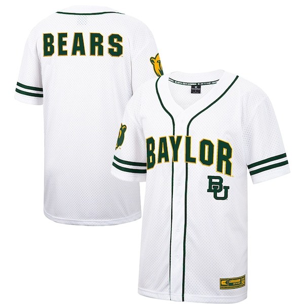 Baylor Bears Colosseum Free Spirited Baseball Jersey - White/Green